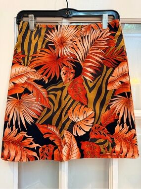 Vintage Cache Y2K 90’s Tropical Resort Floral Print A-Line Skirt Size 2 XS